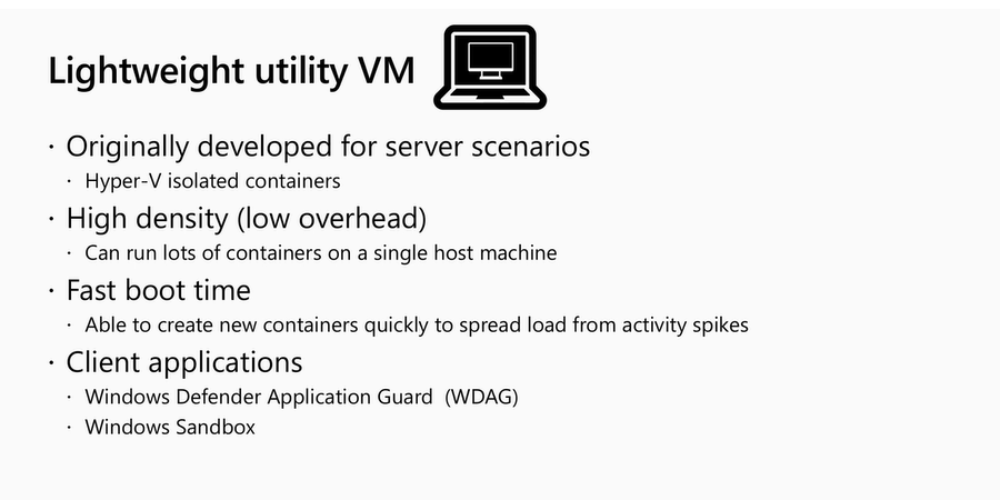 Lightweight utility VM